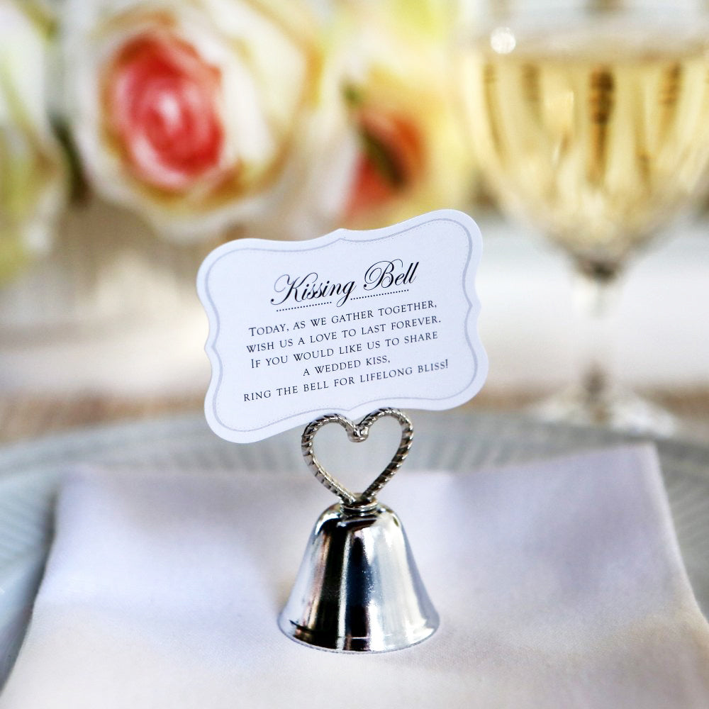 Silver Kissing Bells Place Card/Photo Holder (Set of 24) Alternate Image 2, Kate Aspen | Place Card Holders & Frames