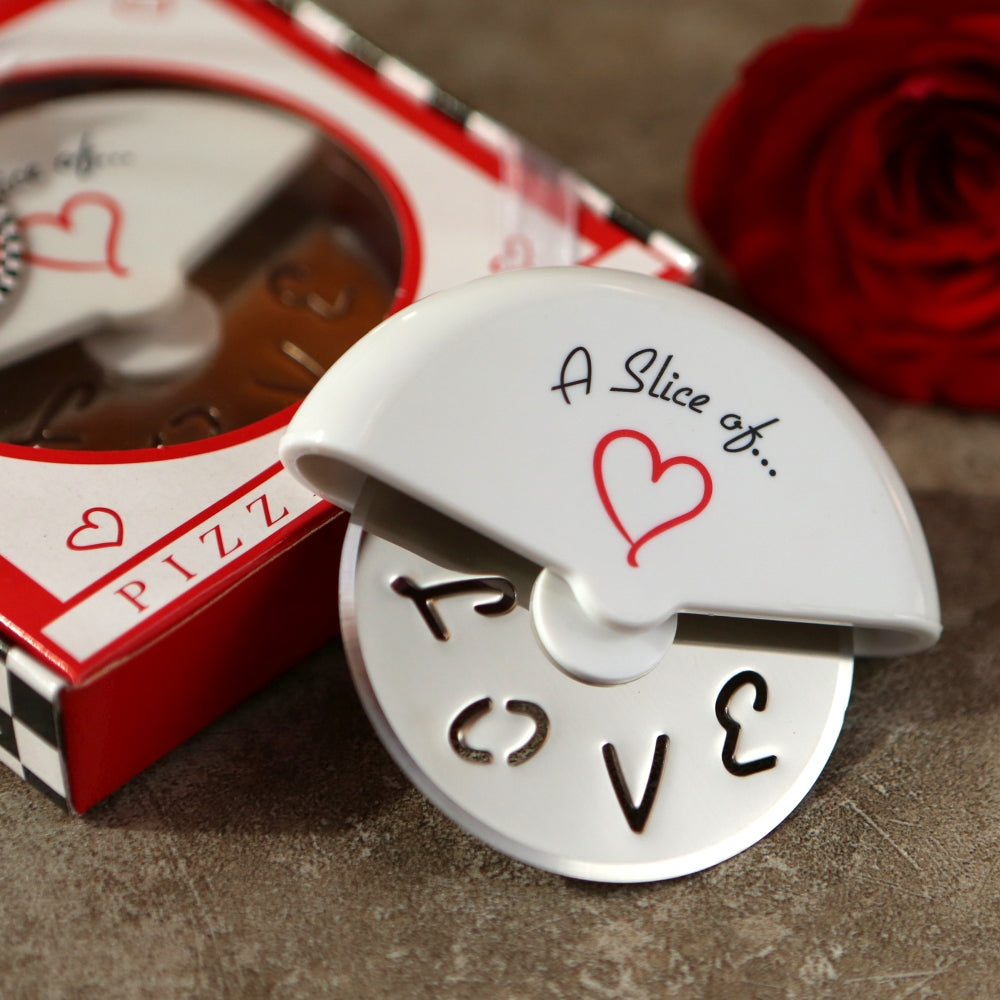 A Slice of Love Stainless-Steel Pizza Cutter in Miniature Pizza Box Alternate Image 2, Kate Aspen | Kitchen & Barware