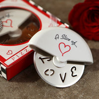 Thumbnail for A Slice of Love Stainless-Steel Pizza Cutter in Miniature Pizza Box Alternate Image 2, Kate Aspen | Kitchen & Barware