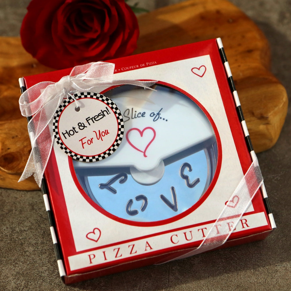 A Slice of Love Stainless-Steel Pizza Cutter in Miniature Pizza Box Alternate Image 3, Kate Aspen | Kitchen & Barware