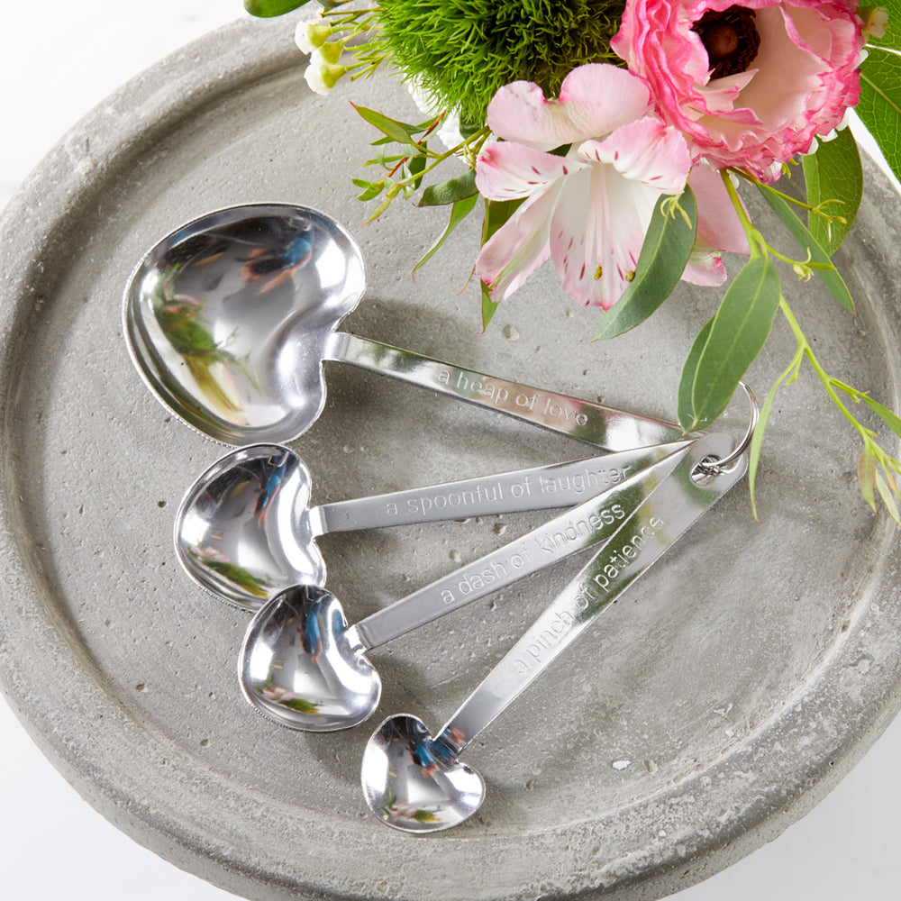 Love Beyond Measure Heart Shaped Measuring Spoons - Wedding (Set of 4) Alternate Image 2, Kate Aspen | Kitchen & Barware