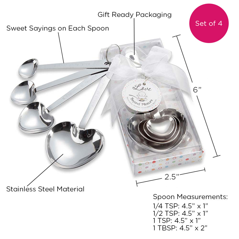 Love Beyond Measure Heart Shaped Measuring Spoons - Baby Shower (Set of 4) Alternate Image 6, Kate Aspen | Measuring Spoons