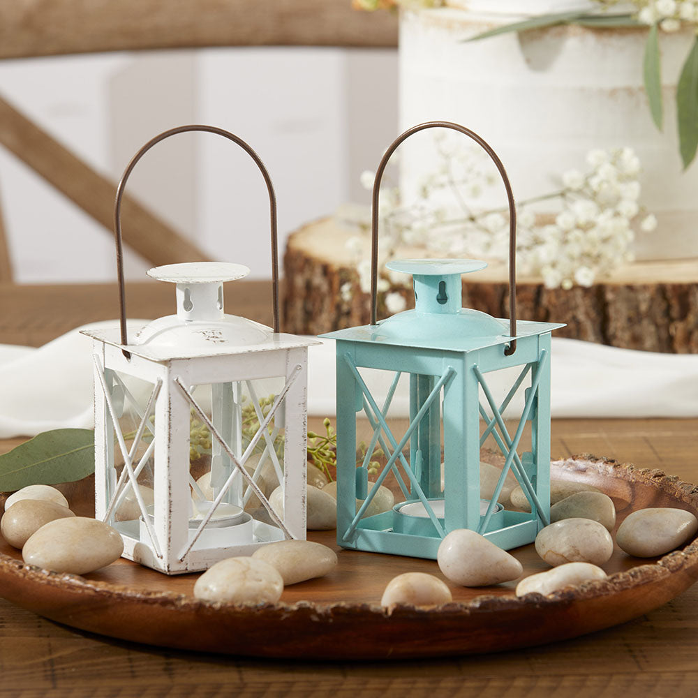Luminous Blue Mini-Lantern Tea Light Holder Alternate Image 3, Kate Aspen | Lanterns