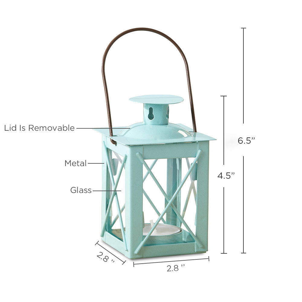 Luminous Blue Mini-Lantern Tea Light Holder Alternate Image 4, Kate Aspen | Lanterns