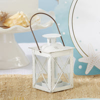 Thumbnail for Luminous Distressed White Mini-Lantern Tea Light Holder Alternate Image 2, Kate Aspen | Lanterns