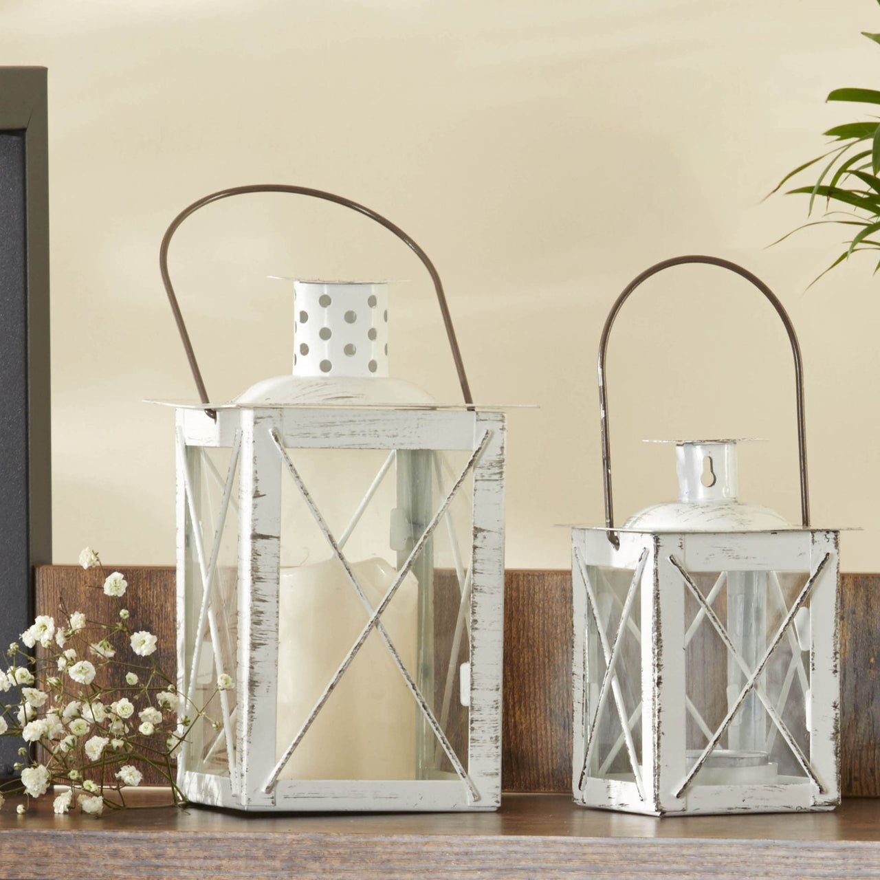 Mini White Rustic Lantern