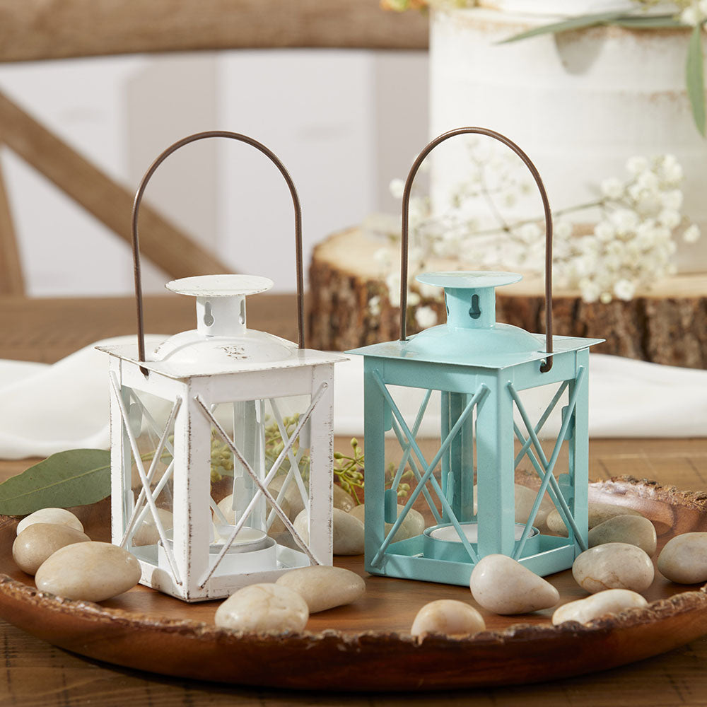 Luminous Distressed White Mini-Lantern Tea Light Holder Alternate Image 6, Kate Aspen | Lanterns