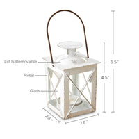 Thumbnail for Luminous Distressed White Mini-Lantern Tea Light Holder Alternate Image 7, Kate Aspen | Lanterns