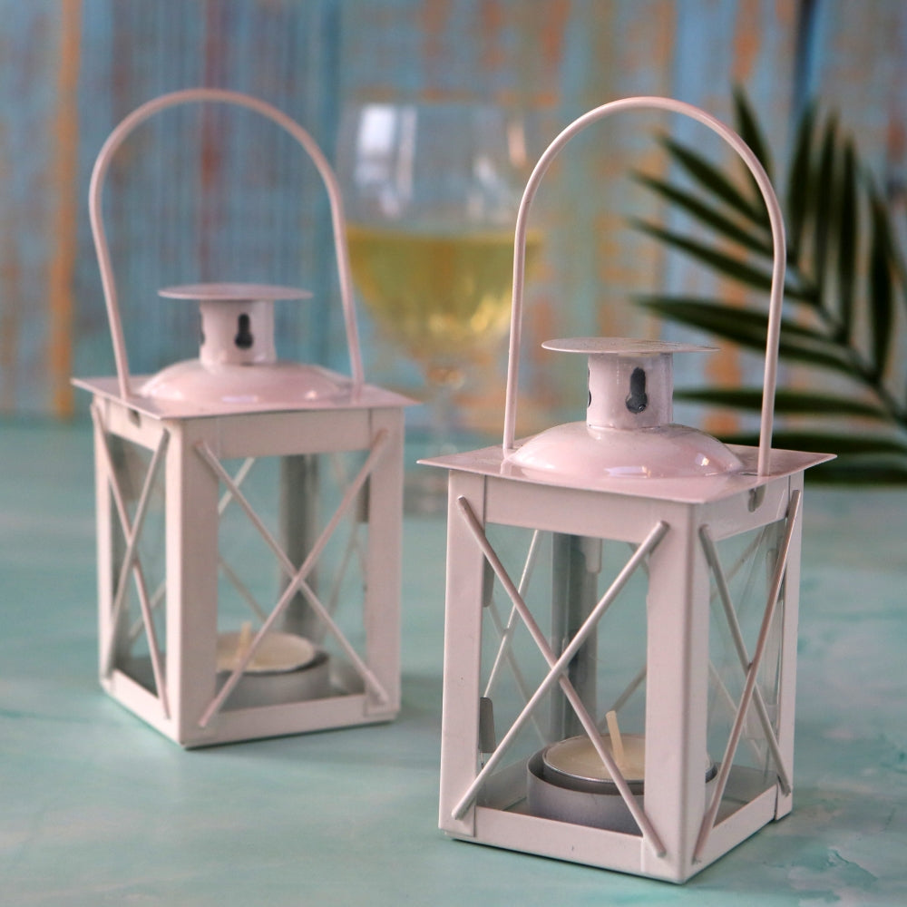 Luminous White Mini-Lantern Tea Light Holder