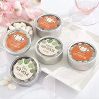Thumbnail for Personalized Silver Round Candy Tin - Born To Be Wild Baby Shower (Set of 12)