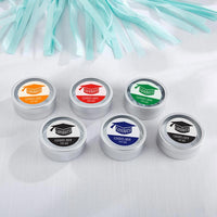 Thumbnail for Personalized Silver Round Candy Tin - Congrats Graduation Cap (Set of 12)