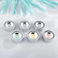 Thumbnail for Personalized Silver Round Candy Tin - #Done Graduation (Set of 12)
