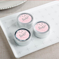 Thumbnail for Personalized Silver Round Candy Tin - It's a Girl! (Set of 12)