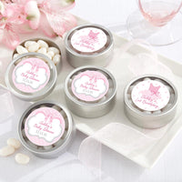 Thumbnail for Personalized Silver Round Candy Tin - Tutu Cute (Set of 12)