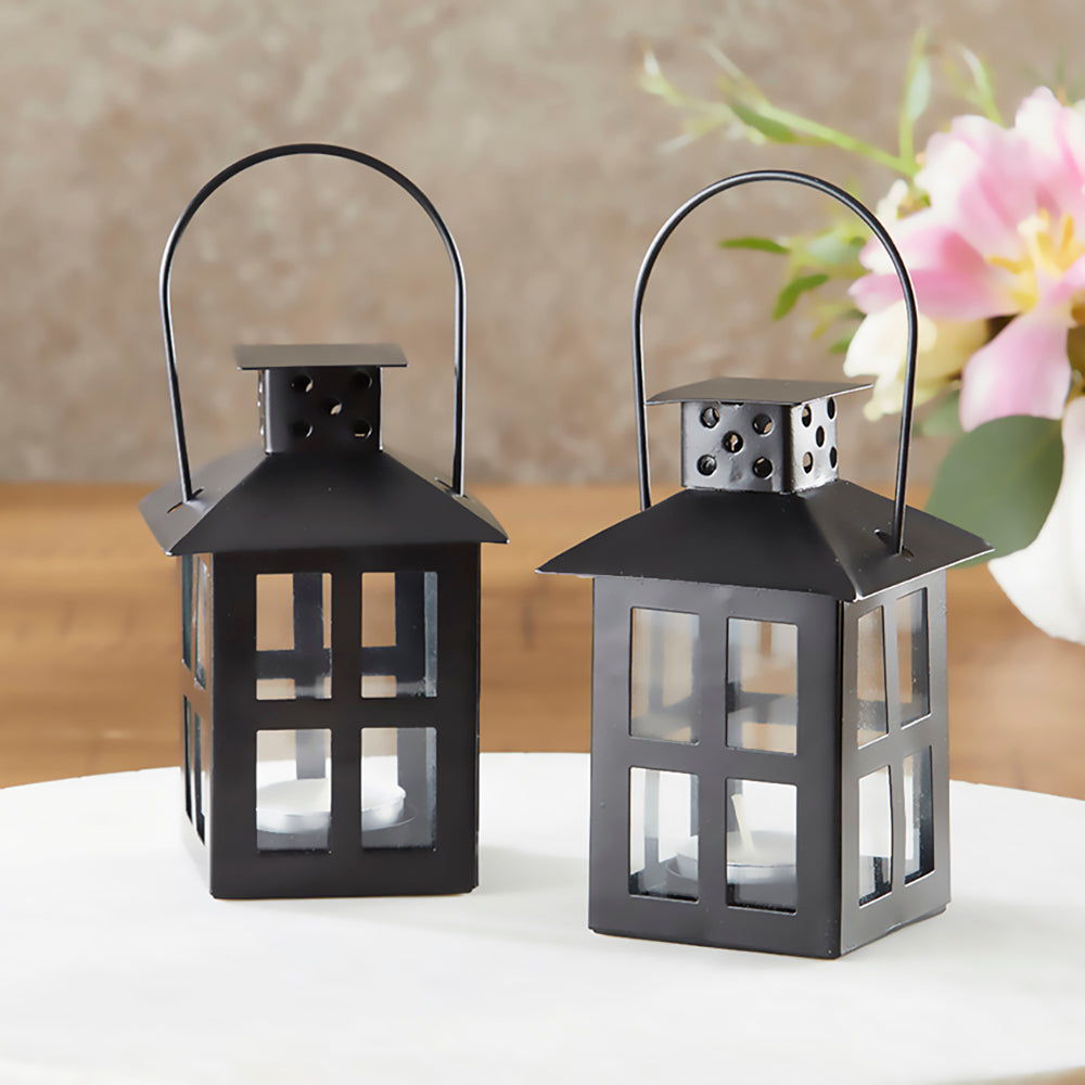Luminous Black Mini-Lantern Tea Light Holder Alternate Image 2, Kate Aspen | Candles & Votives
