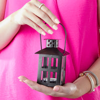 Thumbnail for Luminous Black Mini-Lantern Tea Light Holder Alternate Image 4, Kate Aspen | Candles & Votives