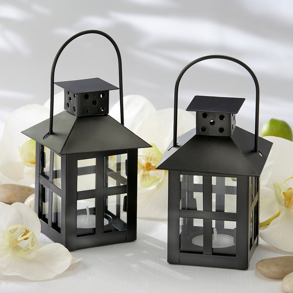 Kate Aspen Luminous Distressed White Mini-Lantern Tea Light Holder