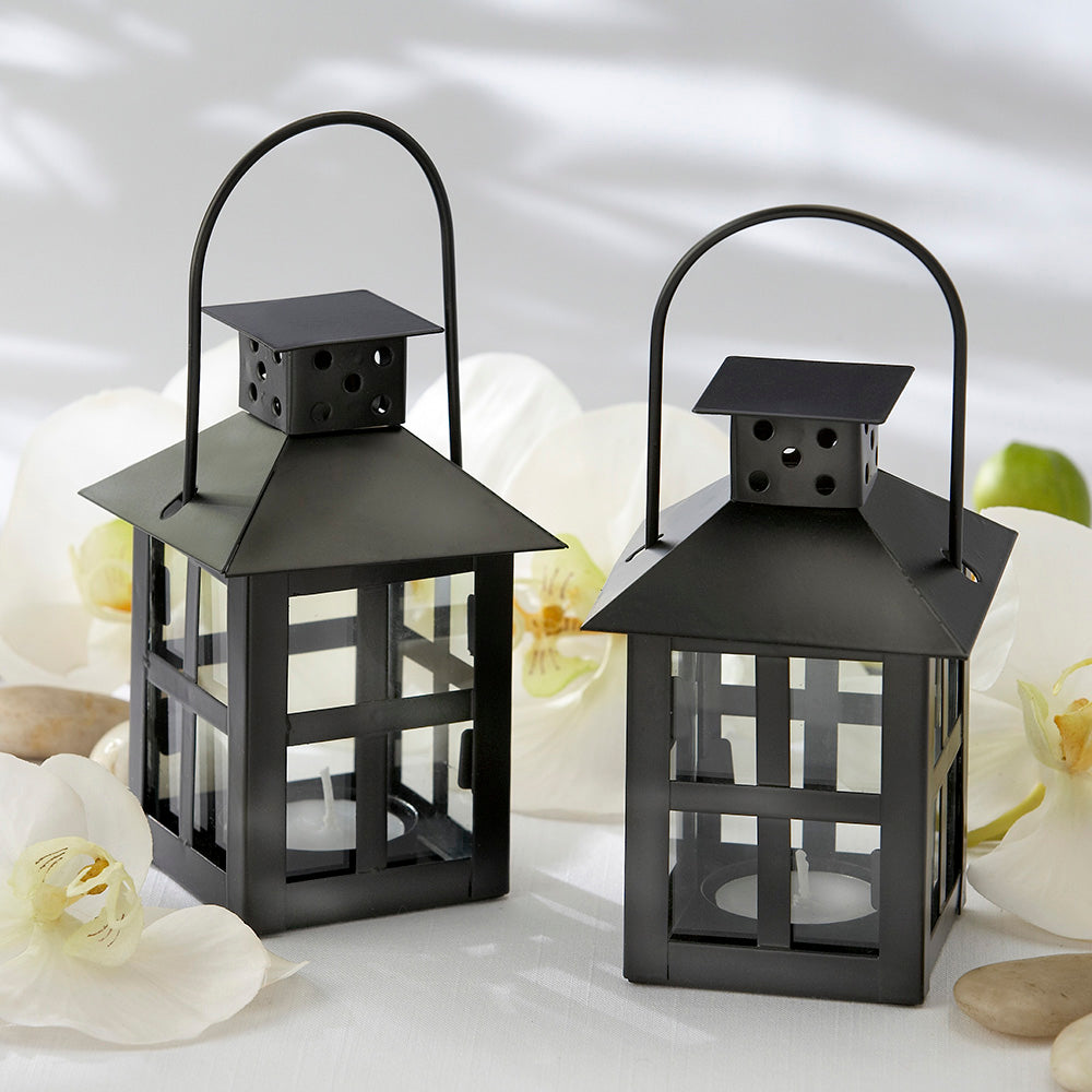 Luminous Black Mini-Lantern Tea Light Holder Alternate Image 5, Kate Aspen | Candles & Votives