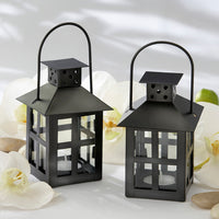 Thumbnail for Luminous Black Mini-Lantern Tea Light Holder Alternate Image 5, Kate Aspen | Candles & Votives