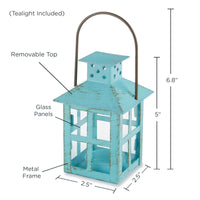 Vintage Blue Distressed Lantern - Small Alternate Image 4, Kate Aspen | Lanterns