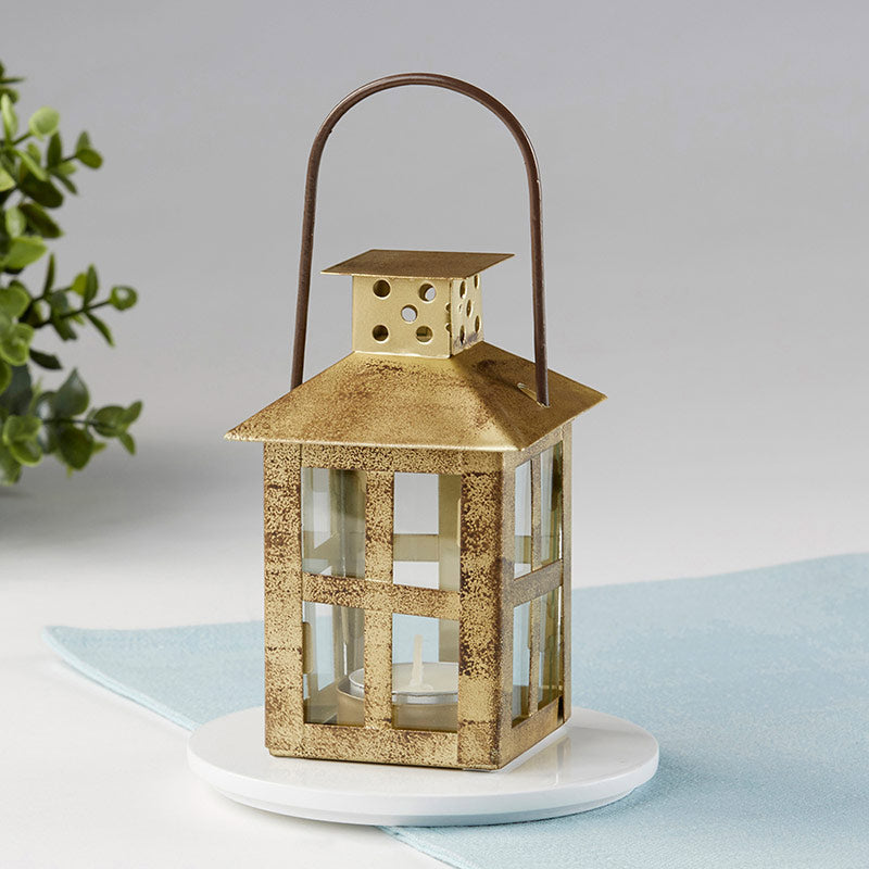 Vintage Antique Gold Distressed Lantern - Small Alternate Image 8, Kate Aspen | Lanterns