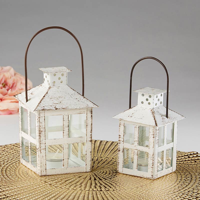 Vintage White Distressed Lantern - Small Alternate Image 8, Kate Aspen | Lanterns