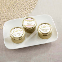 Thumbnail for Personalized Gold Round Candy Tin - Birthday For Her (Set of 12)