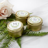 Thumbnail for Personalized Gold Round Candy Tin - Botanical Garden (Set of 12)