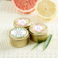 Thumbnail for Personalized Gold Round Candy Tin - Cheery & Chic (Set of 12)