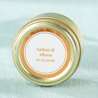 Thumbnail for Personalized Gold Round Candy Tin - Copper Foil (Set of 12)