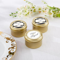 Thumbnail for Personalized Gold Round Candy Tin - Classic (Set of 12)