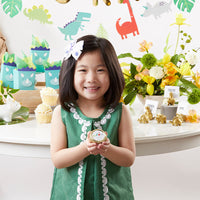 Thumbnail for Personalized Gold Round Candy Tin - Dino Party (Set of 12)