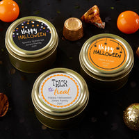 Thumbnail for Personalized Gold Round Candy Tin - Halloween (Set of 12)