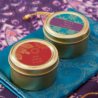 Thumbnail for Personalized Gold Round Candy Tin - Indian Jewel (Set of 12)