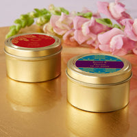 Thumbnail for Personalized Gold Round Candy Tin - Indian Jewel (Set of 12)