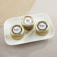 Thumbnail for Personalized Gold Round Candy Tin - Modern Classic (Set of 12)