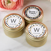 Thumbnail for Personalized Gold Round Candy Tin - Modern Classic (Set of 12)