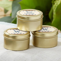 Thumbnail for Personalized Gold Round Candy Tin - Travel & Adventure (Set of 12)