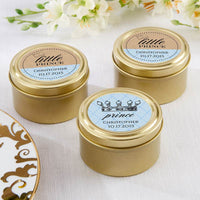 Thumbnail for Personalized Gold Round Candy Tin - Little Prince (Set of 12)