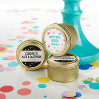 Thumbnail for Personalized Gold Round Candy Tin - Party Time (Set of 12)