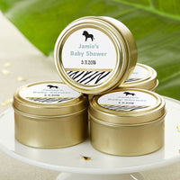 Thumbnail for Personalized Gold Round Candy Tin - Safari (Set of 12)