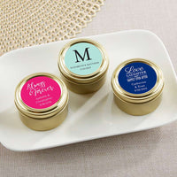 Thumbnail for Personalized Gold Round Candy Tin - Wedding (Set of 12)