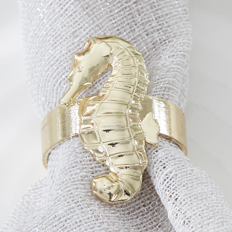 Gold Seahorse Napkin Ring (Set of 4)