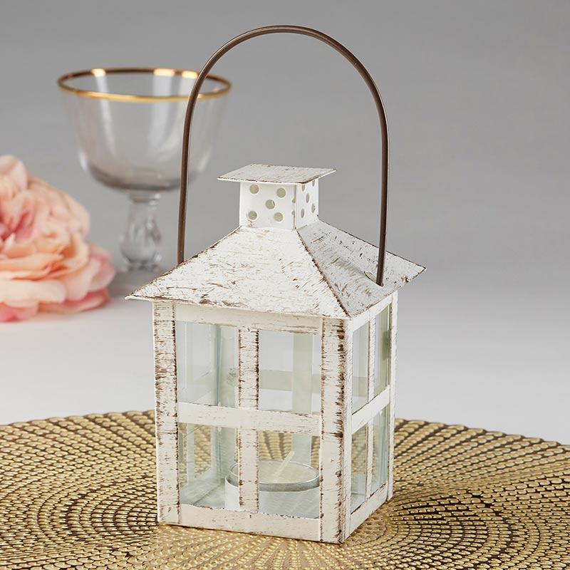 Vintage White Distressed Lantern - Medium Alternate Image 3, Kate Aspen | Lanterns