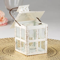 Thumbnail for Vintage White Distressed Lantern - Medium Alternate Image 4, Kate Aspen | Lanterns