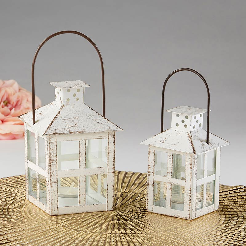 Vintage White Distressed Lantern - Medium Alternate Image 7, Kate Aspen | Lanterns