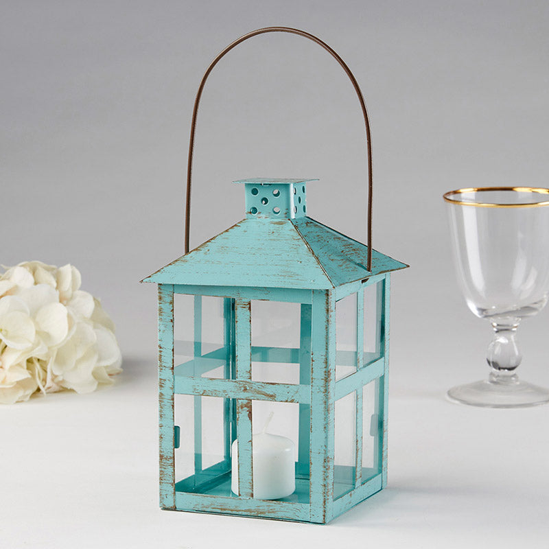 Vintage Blue Distressed Lantern - Large Main Image, Kate Aspen | Lanterns