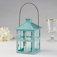 Vintage Blue Distressed Lantern - Large Main Image, Kate Aspen | Lanterns