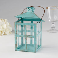 Thumbnail for Vintage Blue Distressed Lantern - Large Alternate Image 2, Kate Aspen | Lanterns