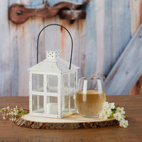 Thumbnail for Vintage White Distressed Lantern - Large Alternate Image 6, Kate Aspen | Lanterns